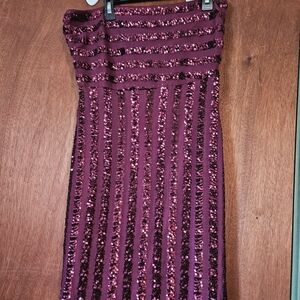 Haute Monde Strapless Sequin Dress - Purple and Black